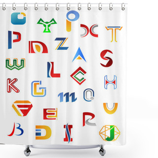 Personality  Set Of Alphabet Symbols And Letters Shower Curtains