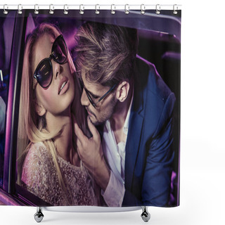 Personality  Nightlife - Handsome Man Seducing A Beautiful Lady Shower Curtains
