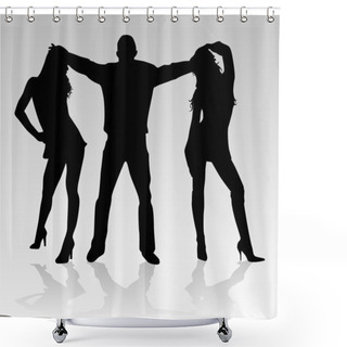 Personality  Friends - Silhouette Shower Curtains