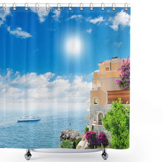 Personality  Beautiful Mediterranean Landscape. Shower Curtains