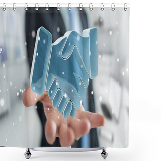 Personality  Businessman Concluding A Partnership 3D Rendering Shower Curtains