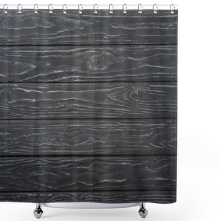Personality  Top View Of Grey Wooden Surface Shower Curtains