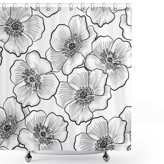Personality  Ornamental Texture With Flowers Shower Curtains