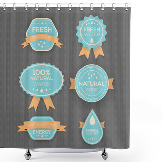 Personality  Drinking And Mineral Water Labels Shower Curtains