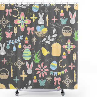 Personality  Seamles Easter Pattern In Pastel Colors Shower Curtains