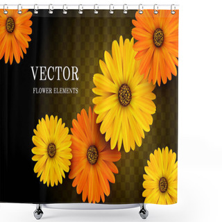 Personality  Calendula Flower Elements Shower Curtains