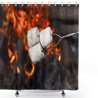 Personality  Marshmallows Over The Fire. Shower Curtains