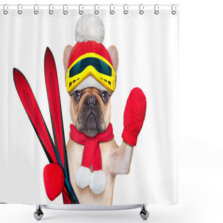 Personality  Dog Ski Winter Shower Curtains