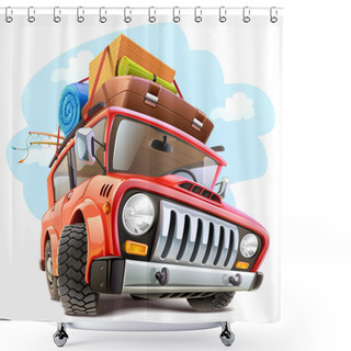 Personality  Vector Travel Car Shower Curtains