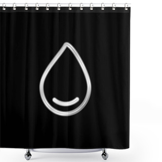 Personality  Big Drop Of Water Silver Plated Metallic Icon Shower Curtains