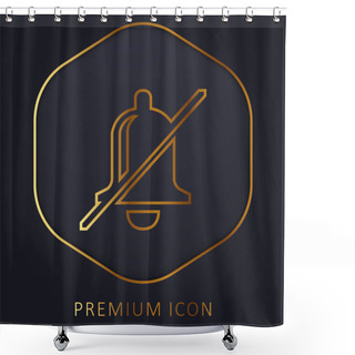 Personality  Bell Slash Golden Line Premium Logo Or Icon Shower Curtains