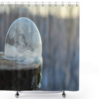 Personality  Soap Bubbles Freeze In The Cold. Winter Soapy Water Freezes In T Shower Curtains