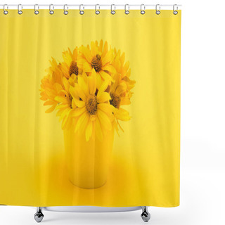 Personality  Beautiful Yellow Flowers Shower Curtains
