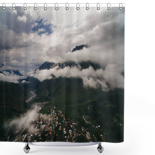 Personality  City In Mountains With Clouds, Georgia Shower Curtains