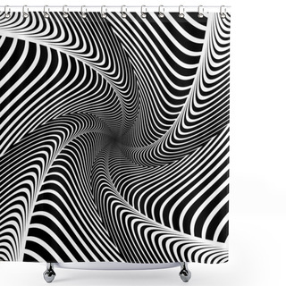 Personality  Design Whirlpool Movement Illusion Background Shower Curtains