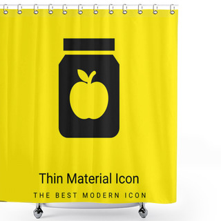 Personality  Apple Jam Minimal Bright Yellow Material Icon Shower Curtains