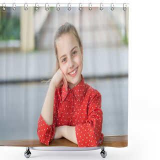 Personality  Happy Day. Smile My Best Accessory. Girl Carefree Child. Smile Suits Her. International Childrens Day. Laughing All Day. Happiness Joy And Fun Concept. Kid Long Hair Happy Smile Face. Summer Holidays Shower Curtains