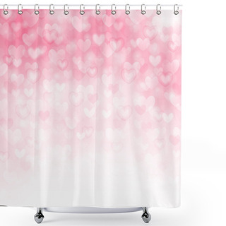 Personality  Vector Background With Beautiful Pink Hearts Shower Curtains
