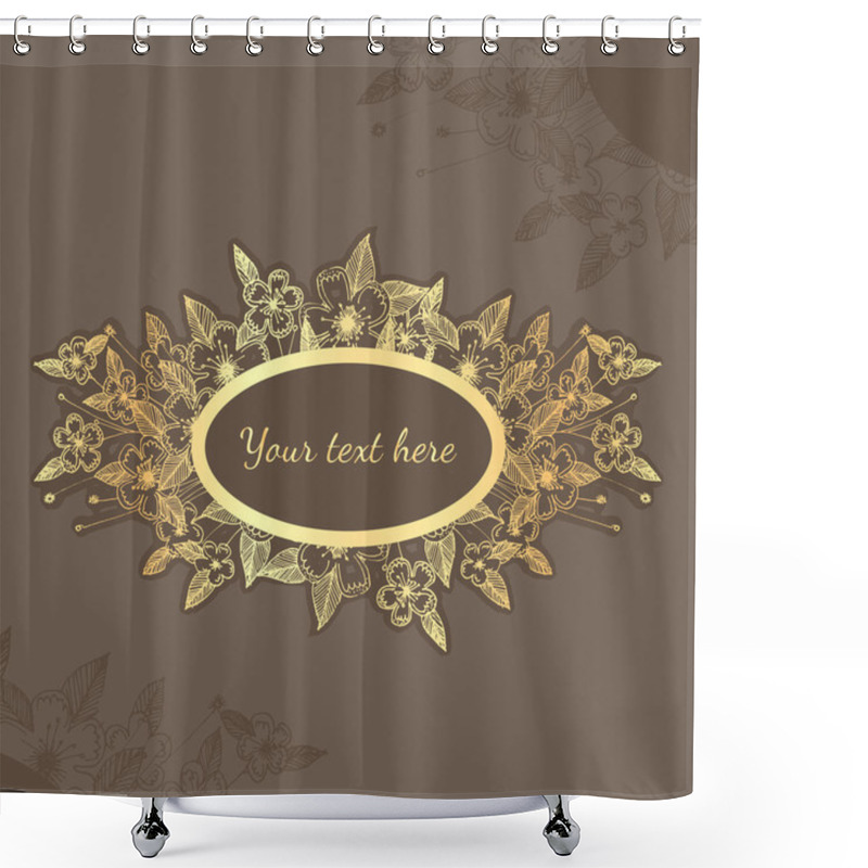 Personality  Vector Background With Gold Flowers. Shower Curtains