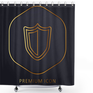 Personality  Big Defense Shield Golden Line Premium Logo Or Icon Shower Curtains