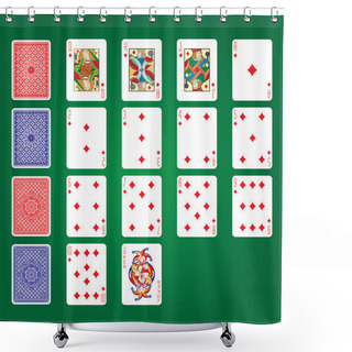 Personality  Single Playing Cards Vector: Diamonds Shower Curtains