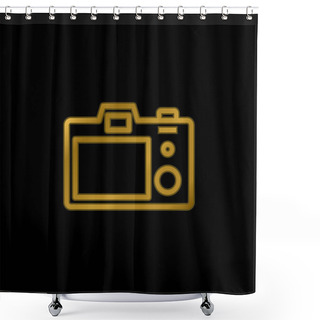 Personality  Back Camera Gold Plated Metalic Icon Or Logo Vector Shower Curtains