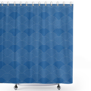 Personality  Japanese Traditional Wave Pattern Shower Curtains