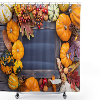 Personality  Pumpkins And Variety Of Squash Shower Curtains