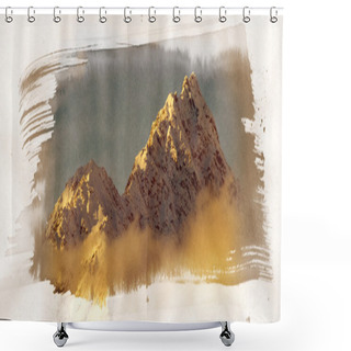 Personality  Mountain Painting Shower Curtains