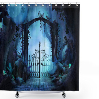Personality  Archway In An Enchanted Garden Shower Curtains