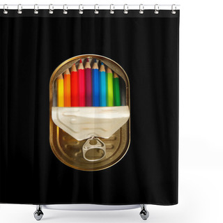 Personality  Pencils In A Can Shower Curtains