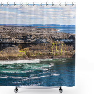Personality  Cliff In Inishmore With Cliffs Of Moher In Background Shower Curtains