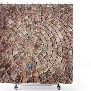 Personality  Abstract Background Of Old Cobblestone Pavement Shower Curtains