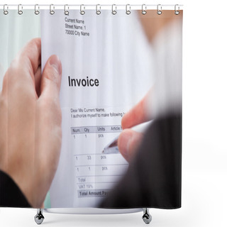 Personality  Businessman Holding Invoice Shower Curtains