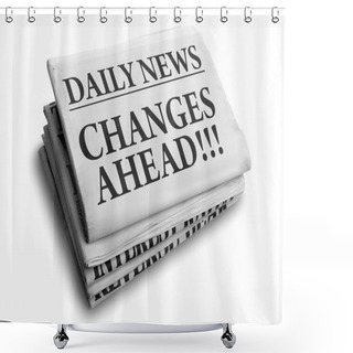 Personality  Changes Ahead Daily Newspaper Headline Shower Curtains