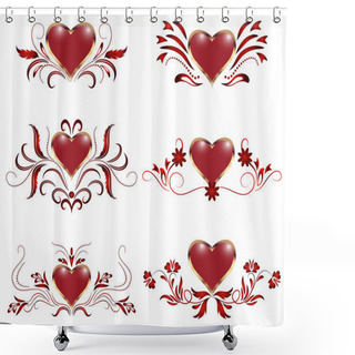 Personality  Set Of Decorative Hearts Shower Curtains