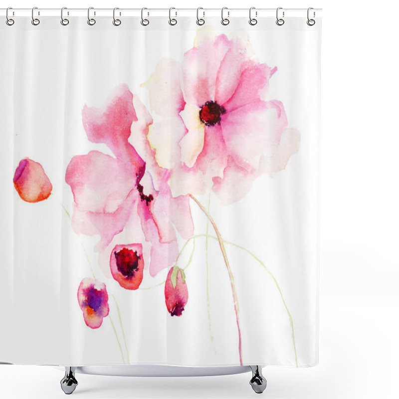Personality  Colorful Pink Flowers Shower Curtains