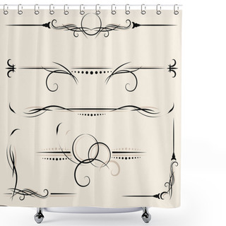 Personality  Vector Set: Design Elements And Page Decoration Shower Curtains