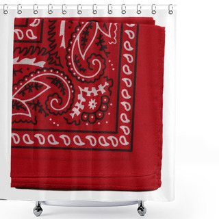 Personality  High Resolution Red Bandana Or Handkerchief Fabric For Backgrounds Shower Curtains