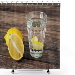 Personality  Glass Of Water With Lemon Slices Shower Curtains