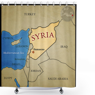 Personality  Syria Map Shower Curtains