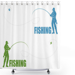 Personality  Fisherman Label Shower Curtains