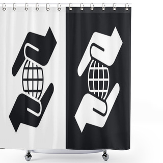 Personality  Hands Protect Earth Icons.   Shower Curtains