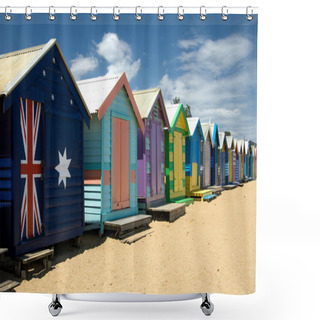 Personality  Beach Huts Shower Curtains