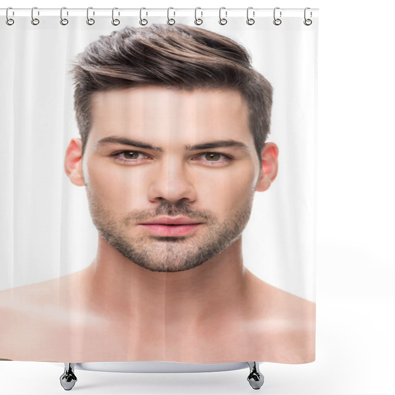 Personality  handsome young man shower curtains