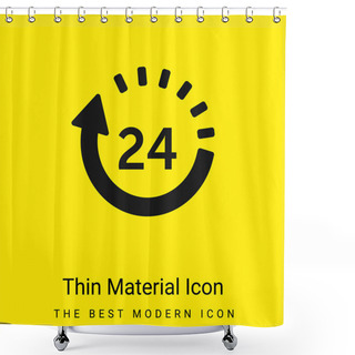 Personality  24 Hours Delivery Minimal Bright Yellow Material Icon Shower Curtains
