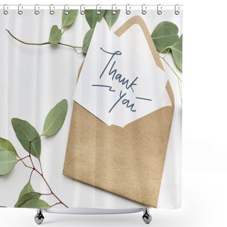 Personality  Thank You Card In An Envelope Shower Curtains