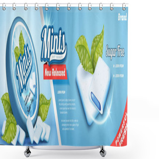 Personality  Mints Gum Ads Shower Curtains