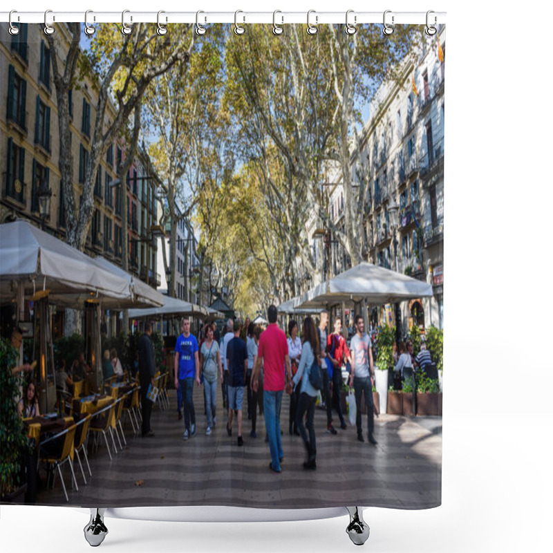 Personality   La Rambla Street In Barcelona Shower Curtains