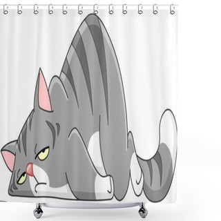 Personality  Vector Tired Cat Shower Curtains
